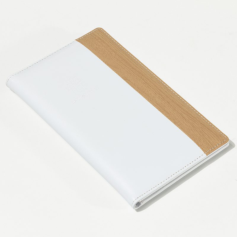 Custom Banyan Tree Luxury Hotel Guest Directory – Premium White Faux Leather and Natural Wood Textured Folder with Embossed Brand Identity - Image 2