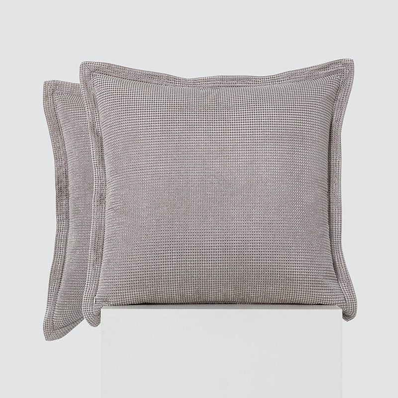 Warm Grey Waffle-Weave Flanged Pillows – Luxury Honeycomb Textured Cushion Set with Decorative Flange Edges and Soft Matte Finish for Modern Scandi Interior Decor - Image 9