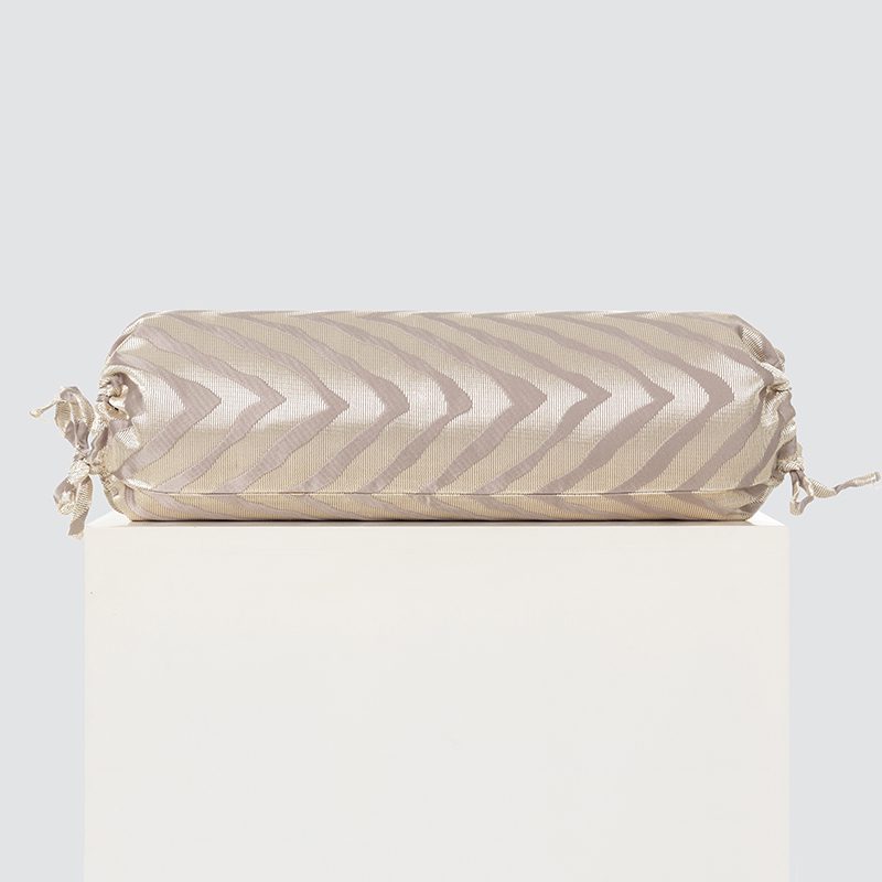 Champagne Gold Chevron Bolster and Pillow Set – Luxury Shimmering Wave Pattern Cushion Collection with Decorative Bolster and Modern Glam Aesthetic for Upscale Home Decor - Image 10