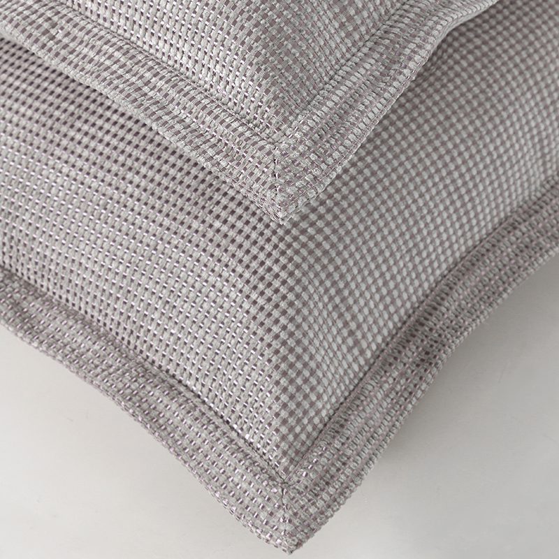 Warm Grey Waffle-Weave Flanged Pillows – Luxury Honeycomb Textured Cushion Set with Decorative Flange Edges and Soft Matte Finish for Modern Scandi Interior Decor - Image 6