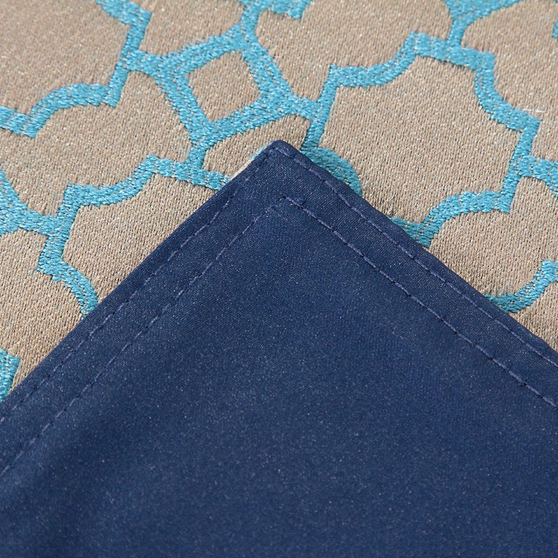 Warm Taupe and Teal Quatrefoil Embroidered Pillows – Luxury Geometric Pattern Cushion Set with Vibrant Contrast Stitching and Modern Transitional Aesthetic for Premium Home Decor - Image 12