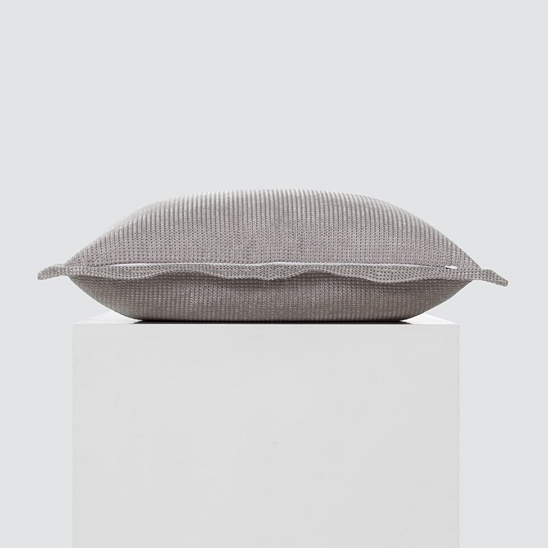 Warm Grey Waffle-Weave Flanged Pillows – Luxury Honeycomb Textured Cushion Set with Decorative Flange Edges and Soft Matte Finish for Modern Scandi Interior Decor - Image 5