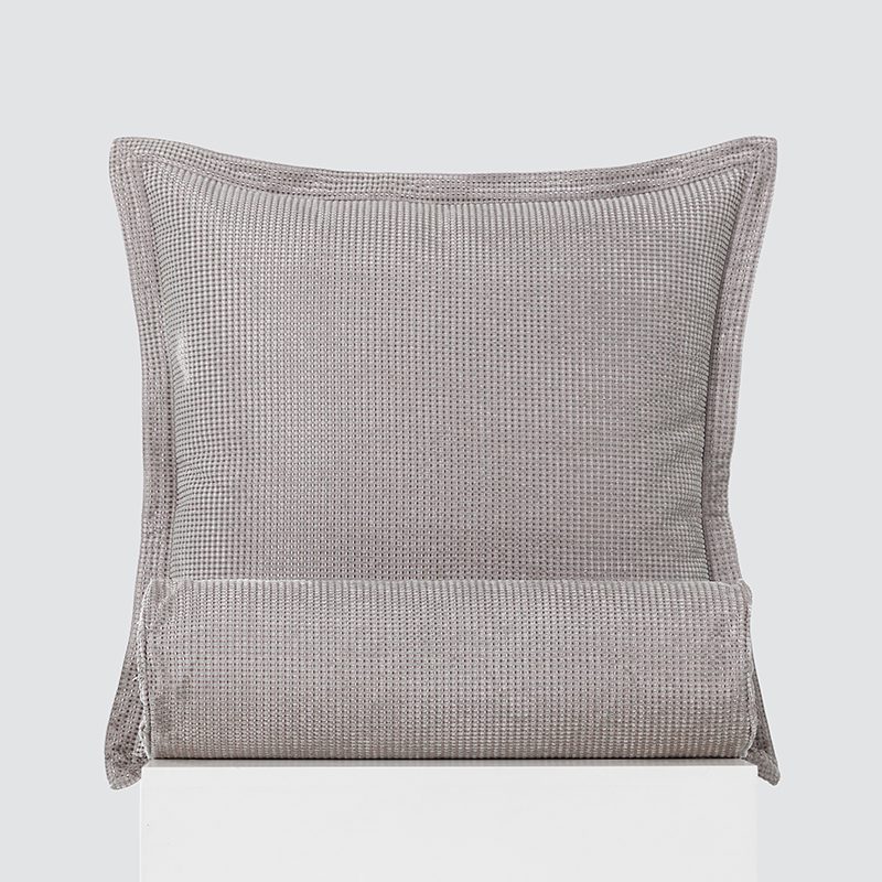 Warm Grey Waffle-Weave Flanged Pillows – Luxury Honeycomb Textured Cushion Set with Decorative Flange Edges and Soft Matte Finish for Modern Scandi Interior Decor - Image 3