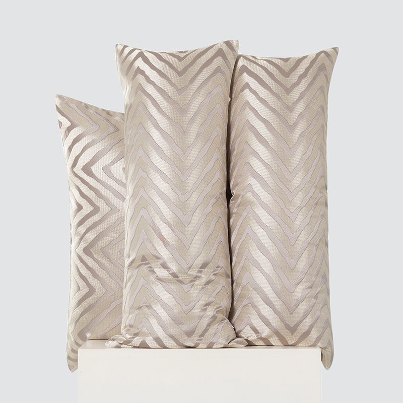Champagne Gold Chevron Bolster and Pillow Set – Luxury Shimmering Wave Pattern Cushion Collection with Decorative Bolster and Modern Glam Aesthetic for Upscale Home Decor - Image 5