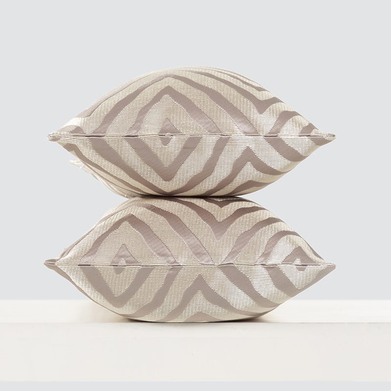 Champagne Gold Chevron Bolster and Pillow Set – Luxury Shimmering Wave Pattern Cushion Collection with Decorative Bolster and Modern Glam Aesthetic for Upscale Home Decor - Image 4