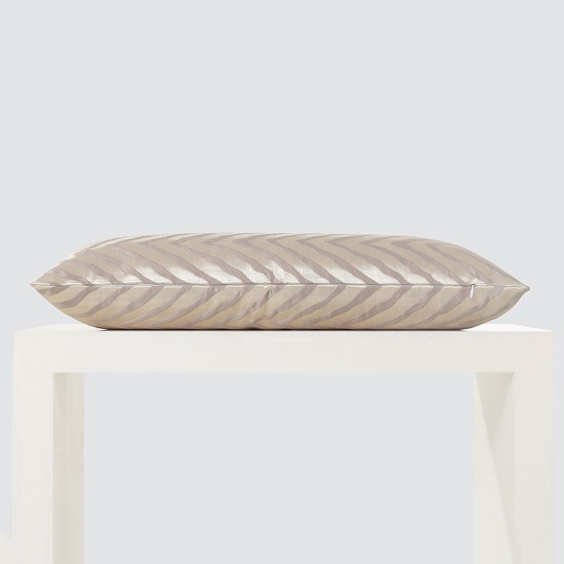 Champagne Gold Chevron Bolster and Pillow Set – Luxury Shimmering Wave Pattern Cushion Collection with Decorative Bolster and Modern Glam Aesthetic for Upscale Home Decor - Image 2