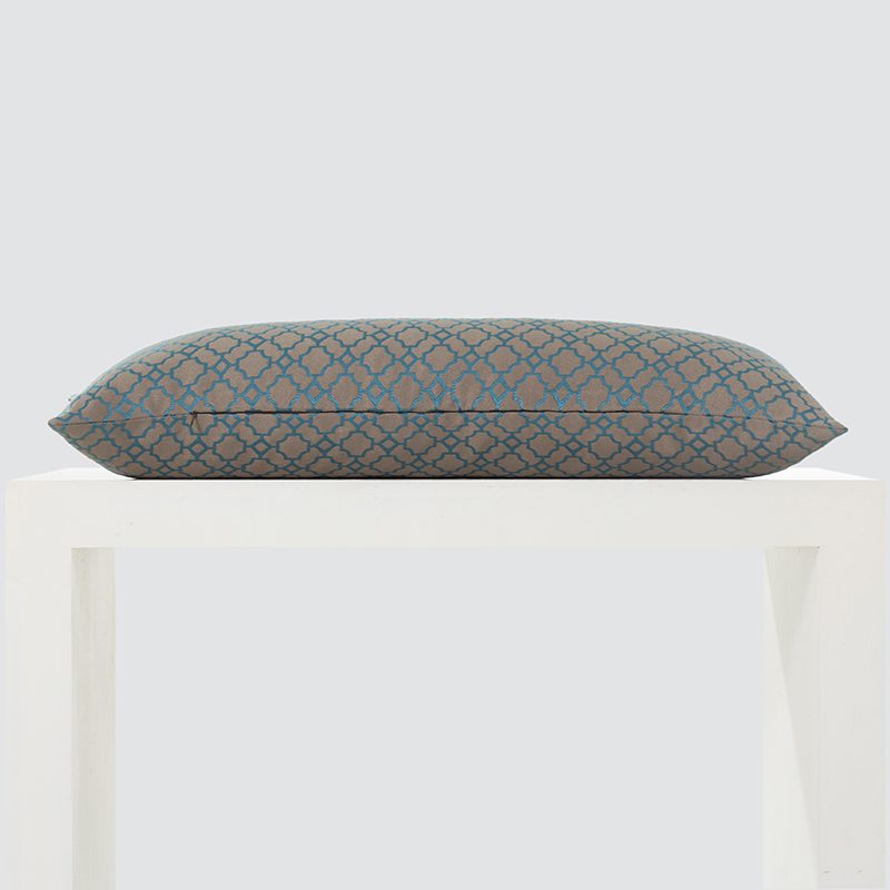Warm Taupe and Teal Quatrefoil Embroidered Pillows – Luxury Geometric Pattern Cushion Set with Vibrant Contrast Stitching and Modern Transitional Aesthetic for Premium Home Decor - Image 7