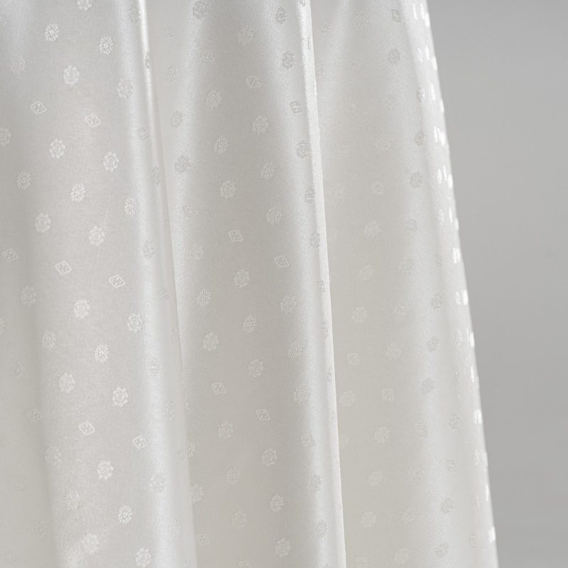 Classic White Polyester Jacquard Round Tablecloth – Elegant "Snowflake" Pattern Hotel Banquet Linen for Weddings and Formal Events - Image 6