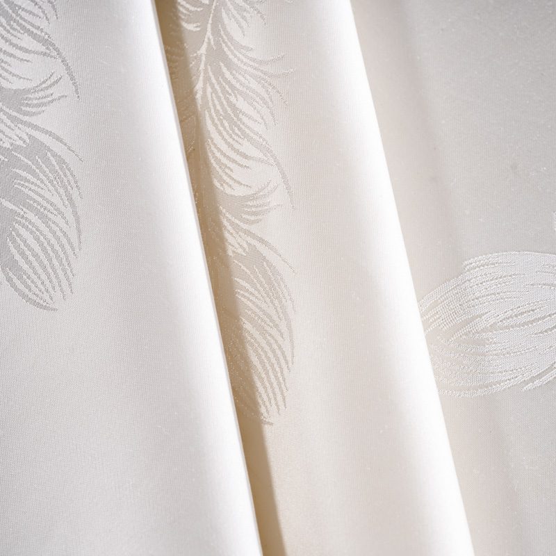 Elegant White Feather Jacquard Round Tablecloth – Premium 100% Polyester Decorative Banquet Linen for Luxury Weddings and High-End Hotel Dining - Image 4