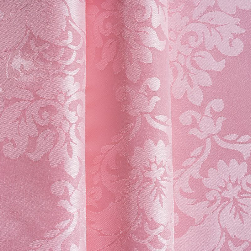 Romantic Pink Polyester Jacquard Round Tablecloth – Elegant "Starry Floral" Pattern Hotel Banquet Linen for Weddings and Sweet Events - Image 5