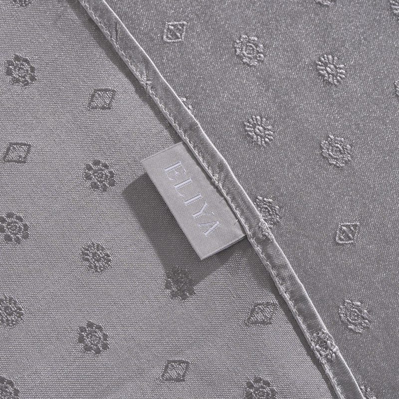 Luxurious Silver Polyester Jacquard Round Tablecloth – Elegant "Snowflake" Pattern Hotel Banquet Linen for Weddings and Upscale Events - Image 4