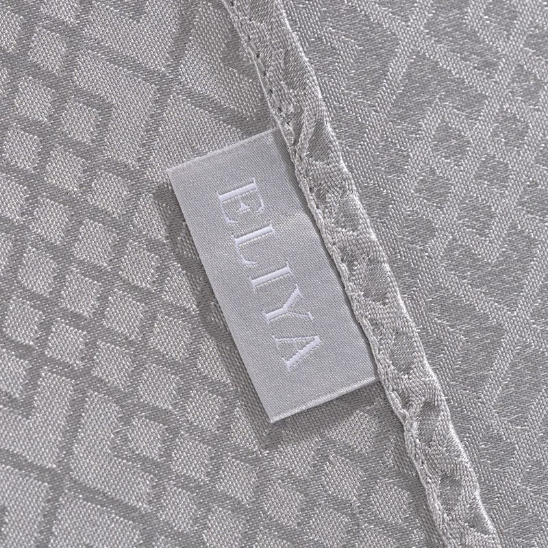 Modern Silver Grey Polyester Grid Jacquard Round Tablecloth – Durable Geometric Pattern Hotel Banquet Linen for Contemporary Dining and Corporate Events - Image 4