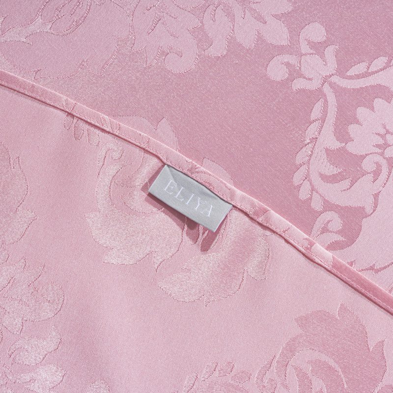 Romantic Pink Polyester Jacquard Round Tablecloth – Elegant "Starry Floral" Pattern Hotel Banquet Linen for Weddings and Sweet Events - Image 6