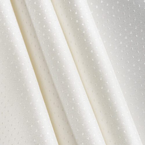 Close-up detail of the "Raindrop" jacquard weave showing the textured pattern on premium white polyester fabric.