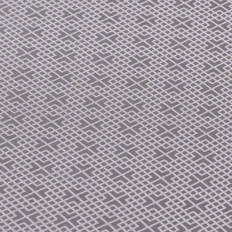 Modern Silver Grey Polyester Grid Jacquard Round Tablecloth – Durable Geometric Pattern Hotel Banquet Linen for Contemporary Dining and Corporate Events - Image 2