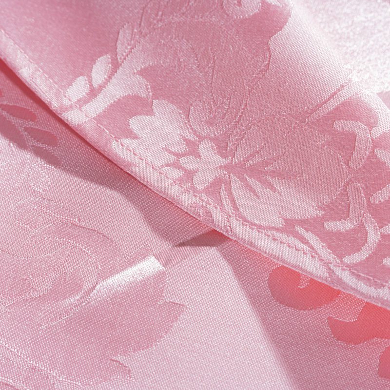 Romantic Pink Polyester Jacquard Round Tablecloth – Elegant "Starry Floral" Pattern Hotel Banquet Linen for Weddings and Sweet Events - Image 7