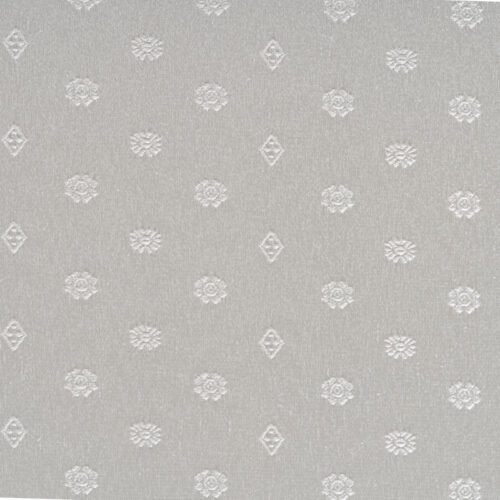Close-up detail of the elegant white jacquard weave showing the delicate "Snowflake" floral pattern.