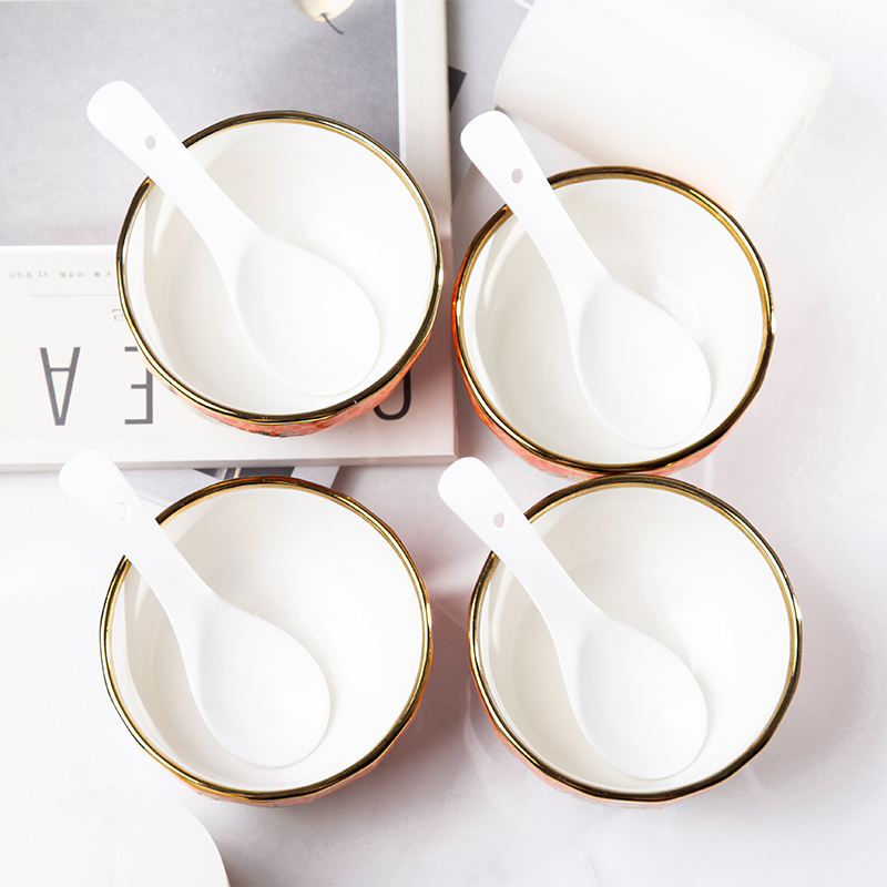 Galaxy Imperial Equestrian Orange Bone China Dinnerware Set – Premium Porcelain Plates, Soup Bowls, Spoons, and Chopsticks Collection - Image 35