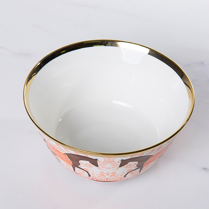 Galaxy Imperial Equestrian Orange Bone China Dinnerware Set – Premium Porcelain Plates, Soup Bowls, Spoons, and Chopsticks Collection - Image 22