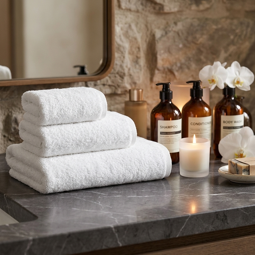 Premium Hotel Towel Set – Luxury Deep Purple Cotton Terry Bath Towels and Hand Towels for Executive Suites and Spas - Image 3