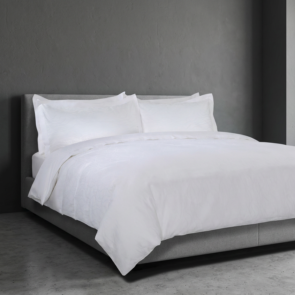Luxury White Minimalist Hotel Duvet Cover Set | Premium Cotton | King Size Bedding with Euro Pillow Shams - Image 2