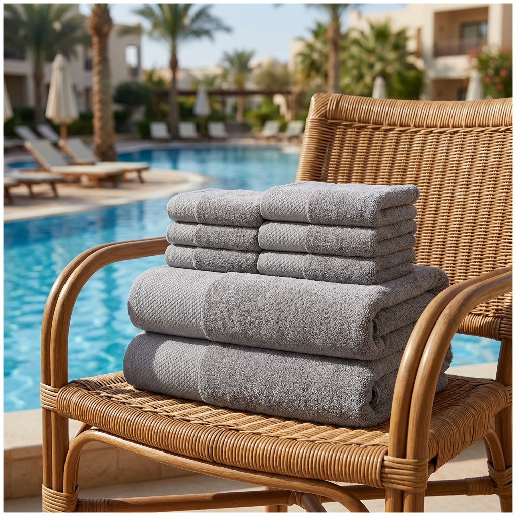 Luxury Teal Blue Resort Pool Towel Set | Ultra-Soft 100% Cotton | 6-Piece Bath, Hand & Face Towel Collection for Hotels & Spas - Image 4