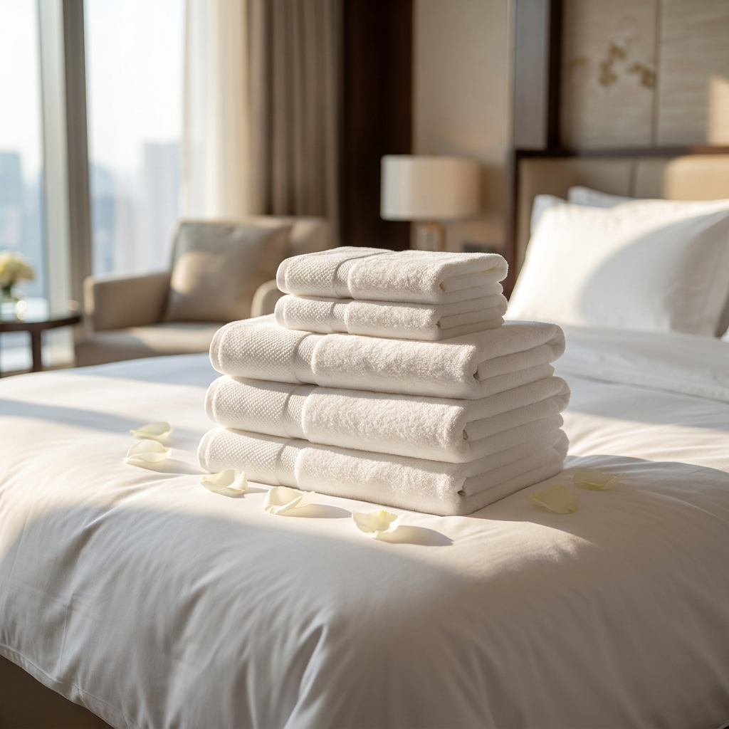 Galaxy Executive Pure White Chevron Dobby Hotel Towel Set – Luxury Combed Cotton Bath Sheet, Hand Towel, and Washcloth Bundle with Subtle Textured Border - Image 2