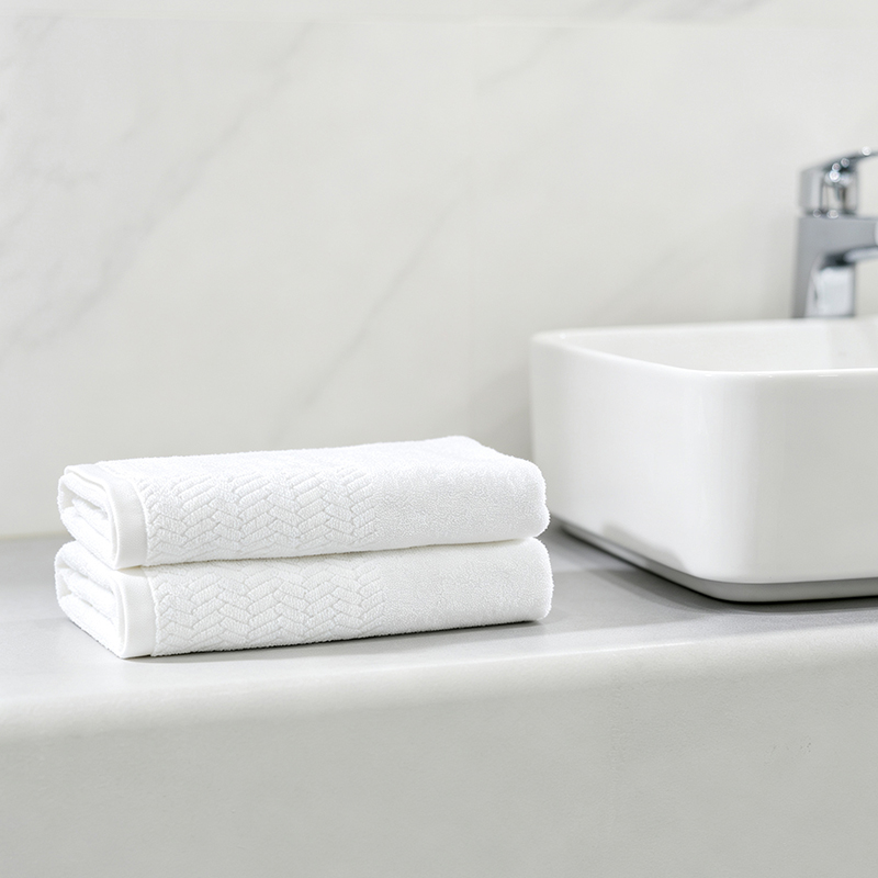 Herringbone Border Hotel Bath Towel - Image 7