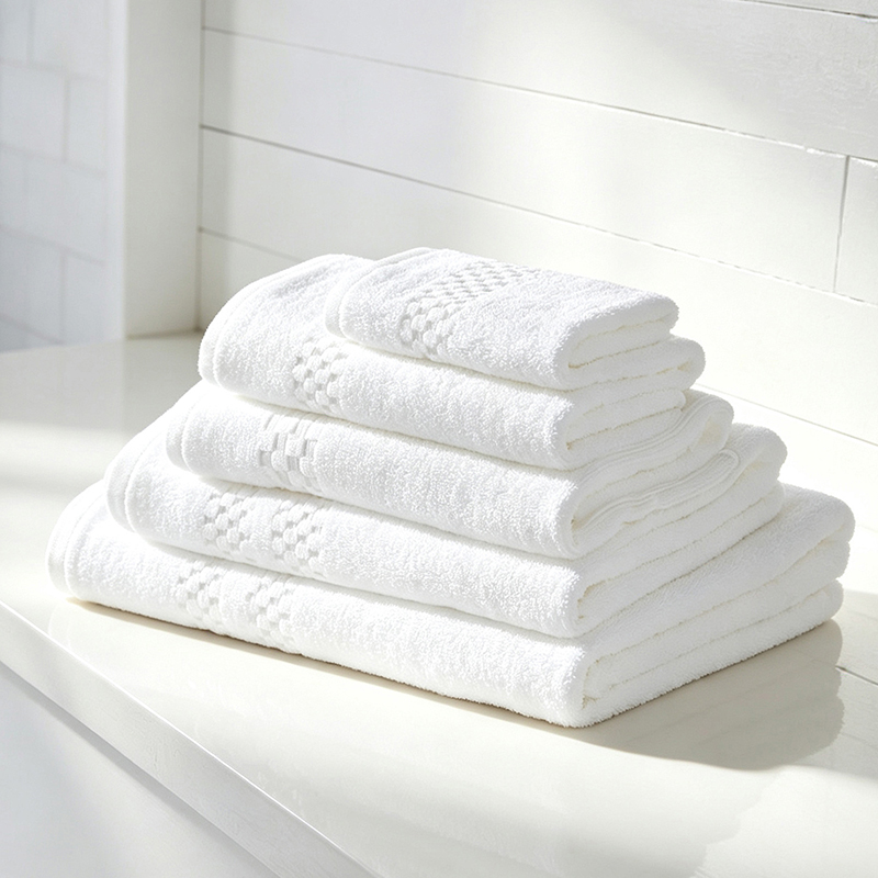 Checkerboard Border Hotel Towel Set - Image 2