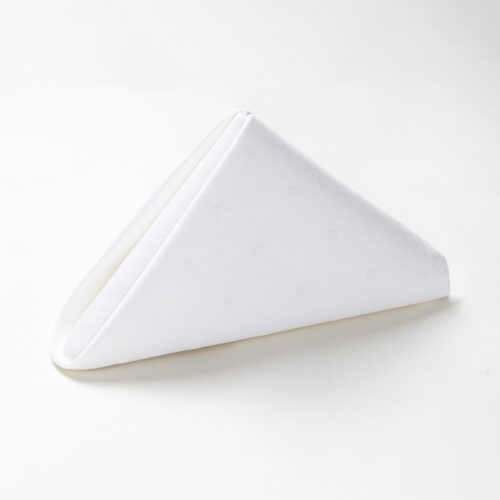 Galaxy premium 100% cotton starry sky jacquard cloth napkin folded in a standing pyramid shape on a clean white background.