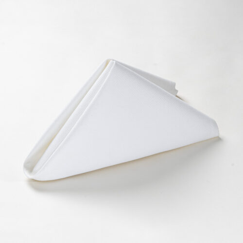 Galaxy premium 100% cotton diamond lattice cloth napkin folded in a standing pyramid shape on a clean white background.