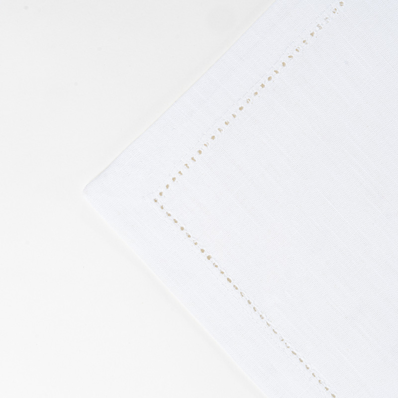 Galaxy Premium Linen Hemstitch Border White Cloth Napkin – Commercial Hotel Banquet & Fine Dining Table Linen - Image 2