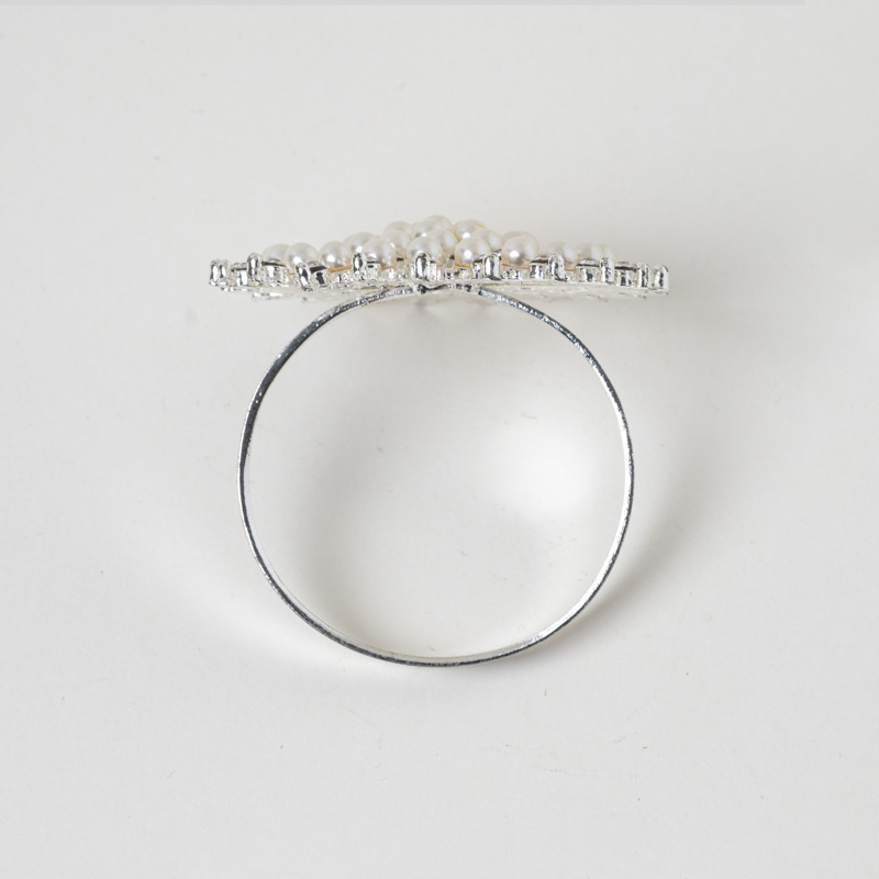 Galaxy Imperial Pearl Crystal Sunburst Napkin Ring Holder – Luxury Rhinestone Metal Decor for Hotel Banquets - Image 6