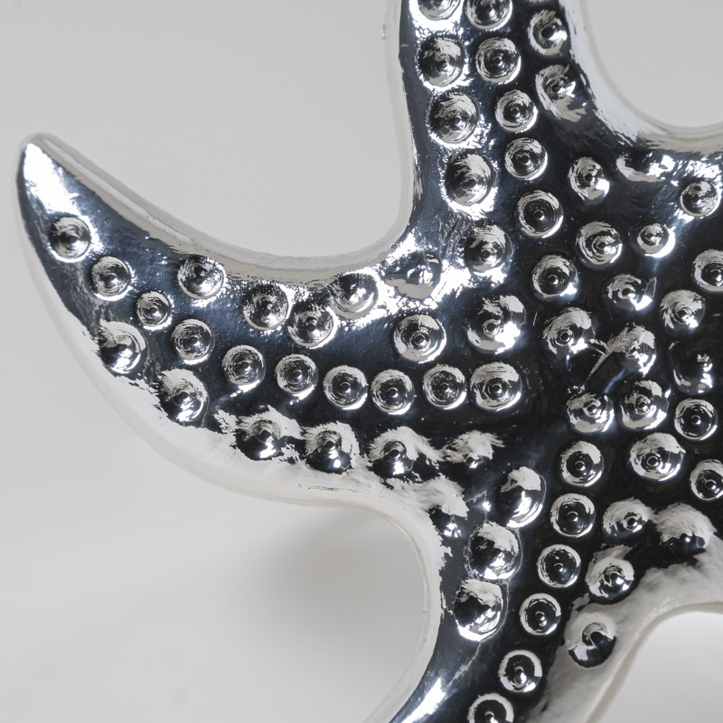Galaxy Nautical Silver Textured Starfish Napkin Ring Holder – Premium Electroplated Metal Decor for Coastal Resort Banquets - Image 2