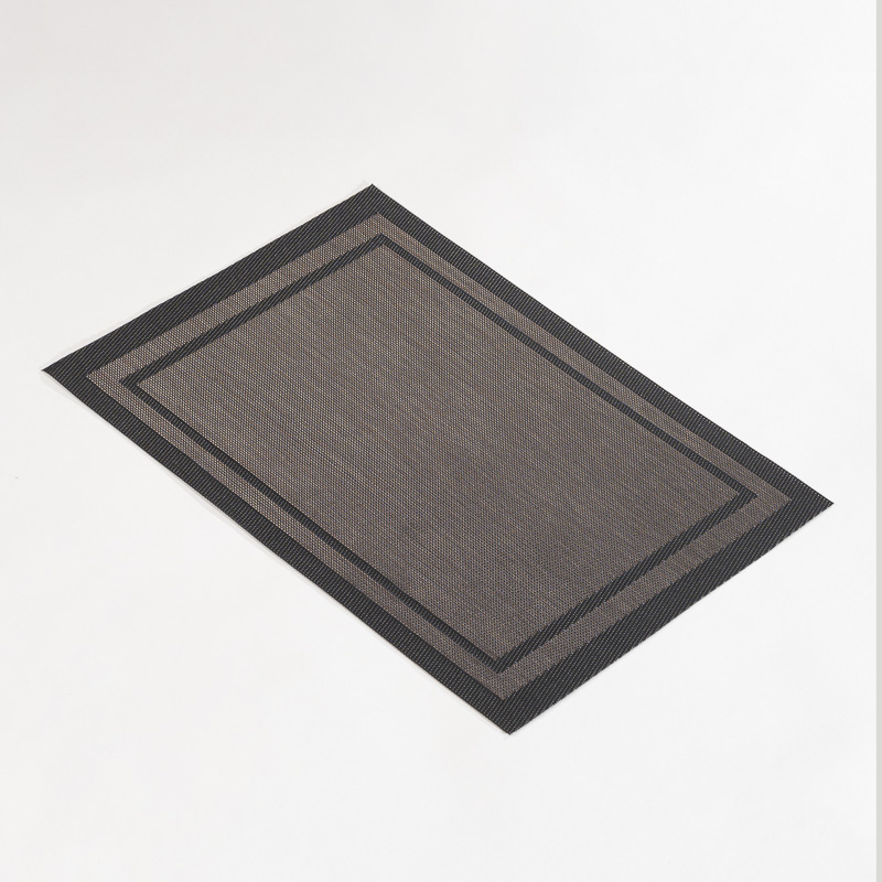 Galaxy Premium Charcoal Black & Bronze Double-Bordered Woven Placemat – Commercial Hotel Dining & Restaurant Table Liner - Image 2