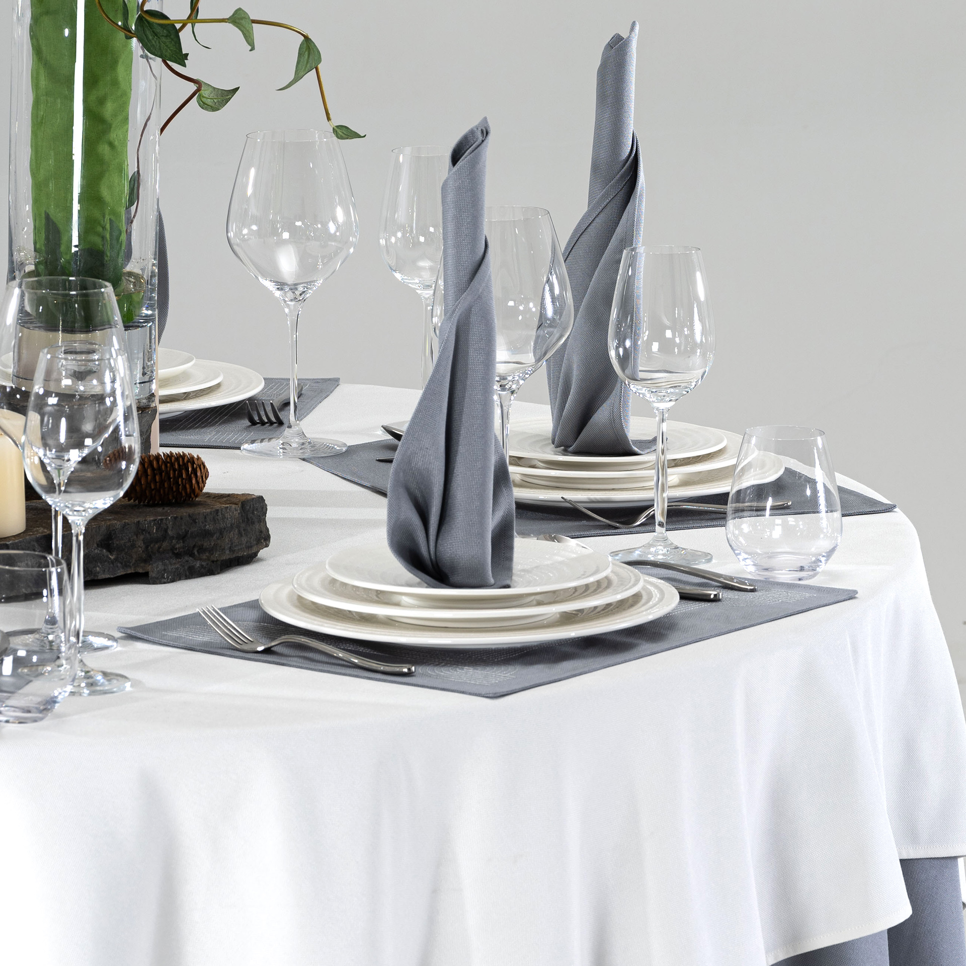 Slate Blue Hotel Banquet Table Linen & Placemat Set - Image 8
