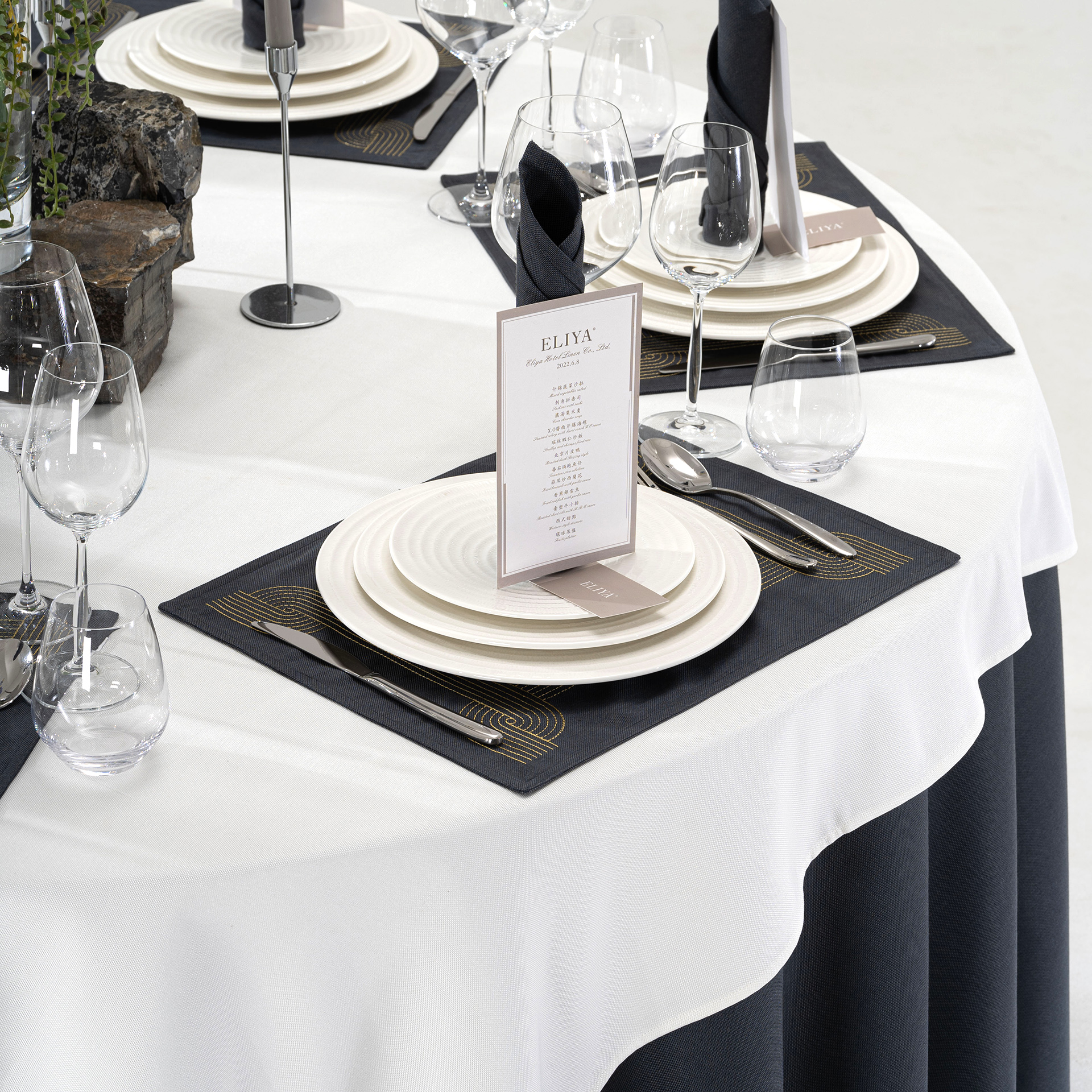 Black & White Luxury Hotel Banquet Tableware & Linen Collection - Image 15