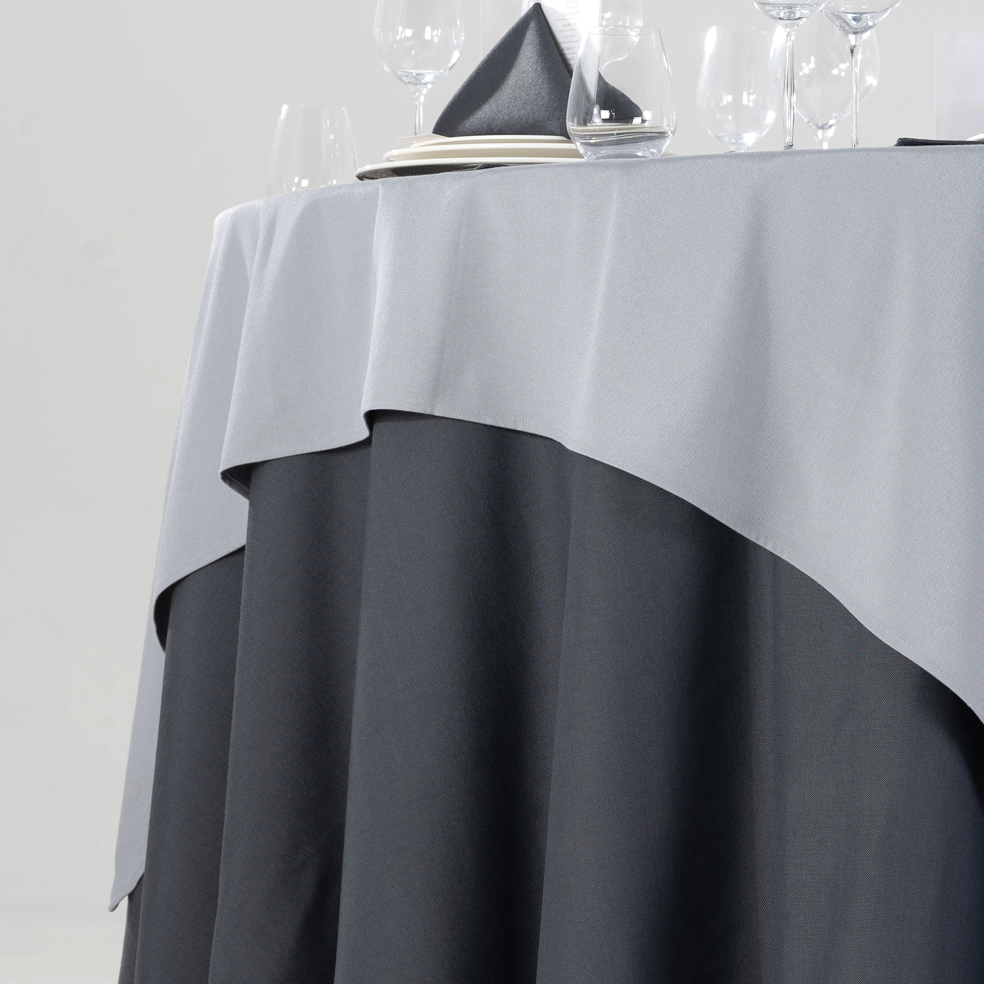 Modern Charcoal & Silver Gray Hotel Banquet Tableware & Linen Collection - Image 11