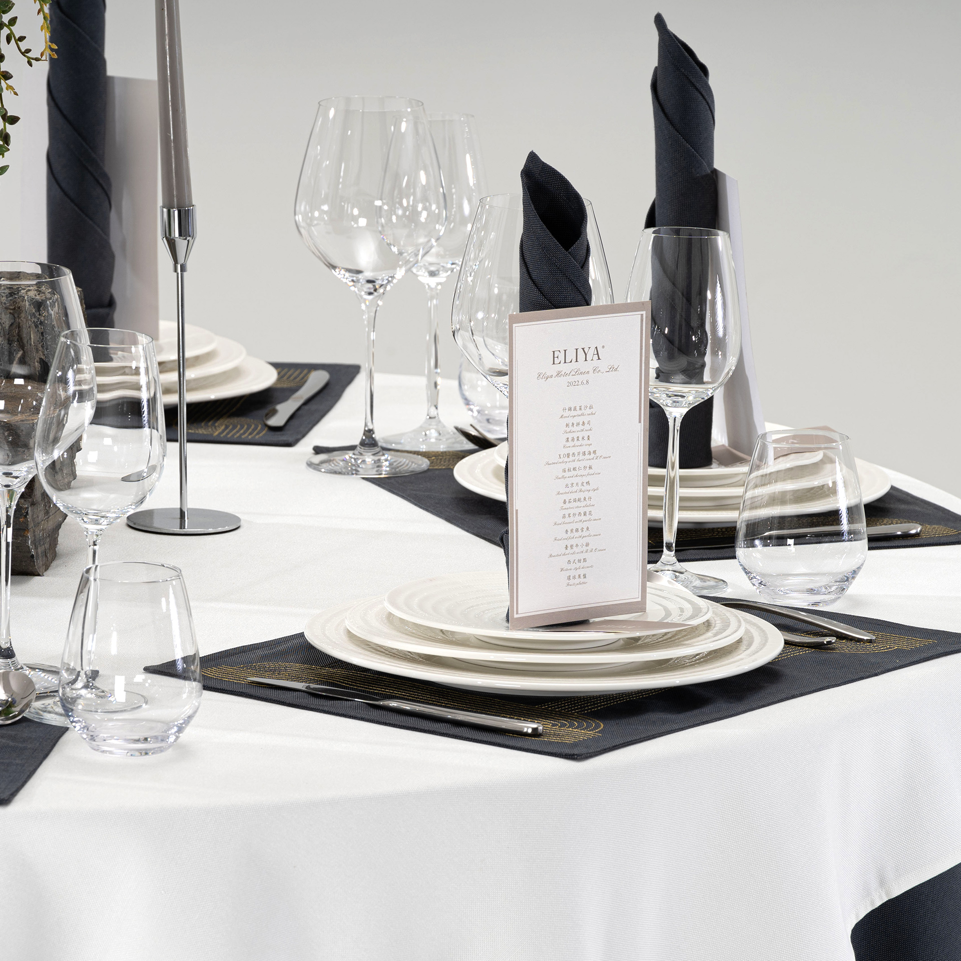 Black & White Luxury Hotel Banquet Tableware & Linen Collection - Image 13