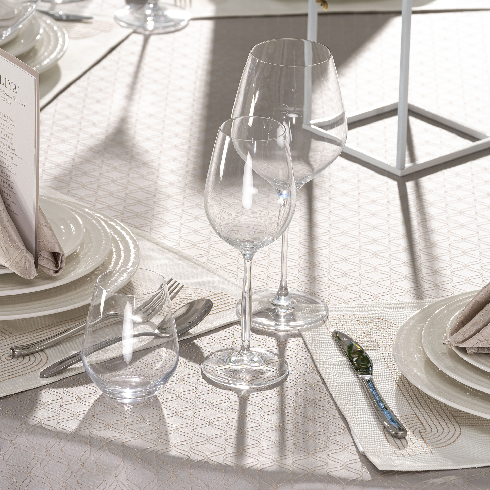 Modern Charcoal Geometric Hotel Banquet Tableware & Linen Collection - Image 12